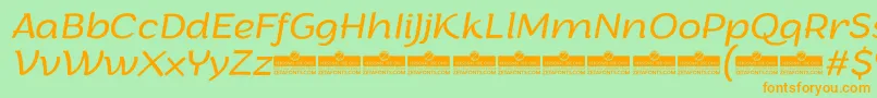 ArturoLightitalicTrial Font – Orange Fonts on Green Background