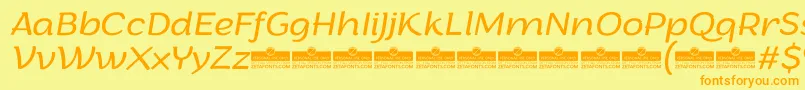 ArturoLightitalicTrial Font – Orange Fonts on Yellow Background