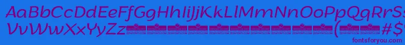 ArturoLightitalicTrial Font – Purple Fonts on Blue Background