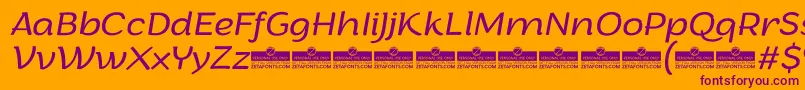 ArturoLightitalicTrial Font – Purple Fonts on Orange Background