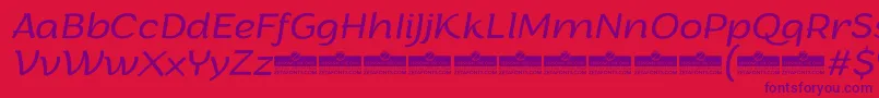 ArturoLightitalicTrial Font – Purple Fonts on Red Background