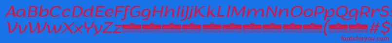 ArturoLightitalicTrial Font – Red Fonts on Blue Background