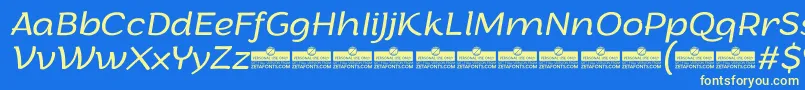 ArturoLightitalicTrial Font – Yellow Fonts on Blue Background