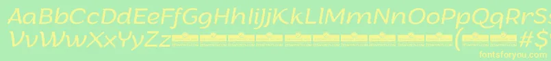 ArturoLightitalicTrial Font – Yellow Fonts on Green Background