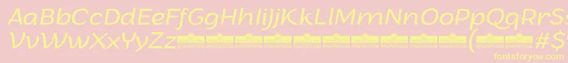 ArturoLightitalicTrial Font – Yellow Fonts on Pink Background