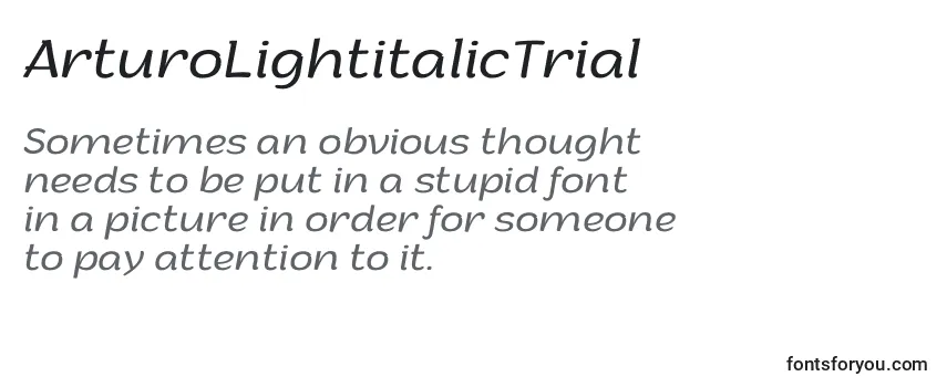 フォントArturoLightitalicTrial
