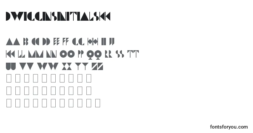 A fonte DwigginsInitialsKk – alfabeto, números, caracteres especiais