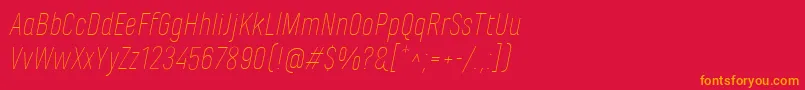 MarianinaFyThinItalic Font – Orange Fonts on Red Background