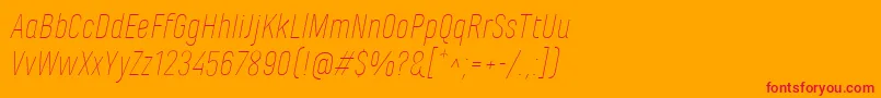 MarianinaFyThinItalic Font – Red Fonts on Orange Background