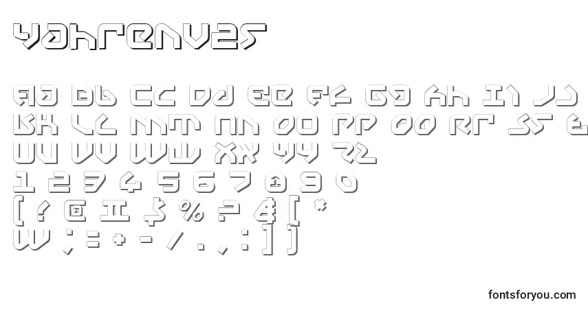Schriftart Yahrenv2s – Alphabet, Zahlen, spezielle Symbole