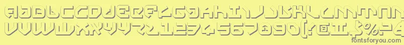 フォントYahrenv2s – 黄色の背景に灰色の文字