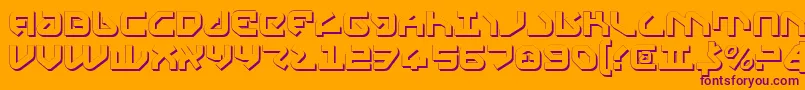 フォントYahrenv2s – オレンジの背景に紫のフォント