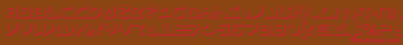 フォントYahrenv2s – 赤い文字が茶色の背景にあります。