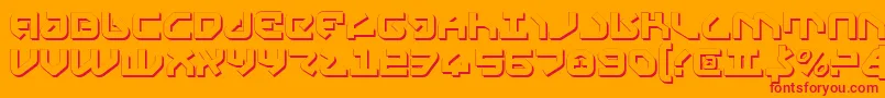 フォントYahrenv2s – オレンジの背景に赤い文字