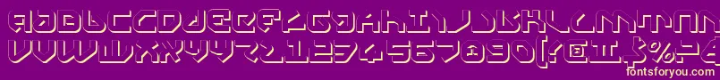 フォントYahrenv2s – 紫の背景に黄色のフォント