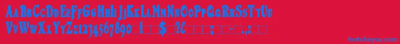 DuvallsmallcapscondensedBold Font – Blue Fonts on Red Background