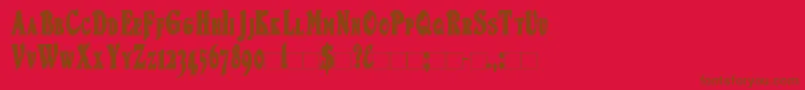 DuvallsmallcapscondensedBold Font – Brown Fonts on Red Background