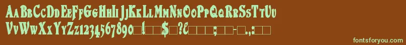 Шрифт DuvallsmallcapscondensedBold – зелёные шрифты на коричневом фоне