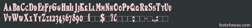 Fonte DuvallsmallcapscondensedBold – fontes rosa em um fundo preto