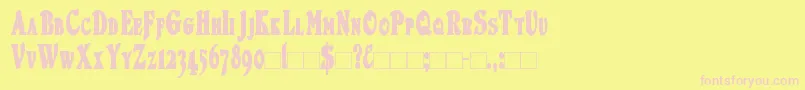 フォントDuvallsmallcapscondensedBold – ピンクのフォント、黄色の背景