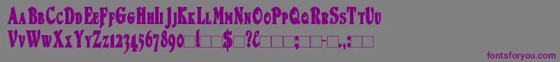 フォントDuvallsmallcapscondensedBold – 紫色のフォント、灰色の背景