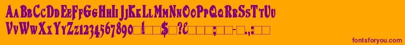 DuvallsmallcapscondensedBold Font – Purple Fonts on Orange Background