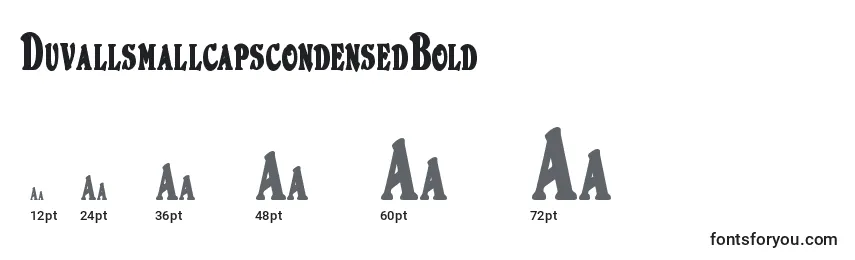 Размеры шрифта DuvallsmallcapscondensedBold