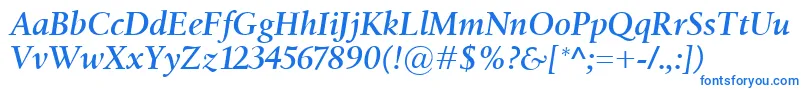 BirkaSemiboldItalic Font – Blue Fonts on White Background