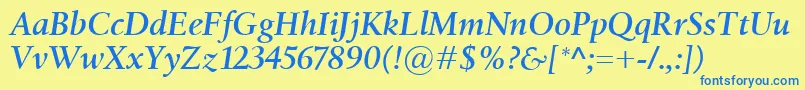 BirkaSemiboldItalic Font – Blue Fonts on Yellow Background