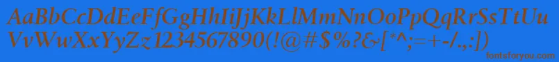 BirkaSemiboldItalic Font – Brown Fonts on Blue Background