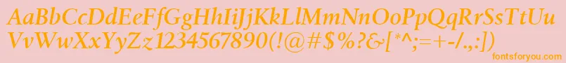 BirkaSemiboldItalic Font – Orange Fonts on Pink Background