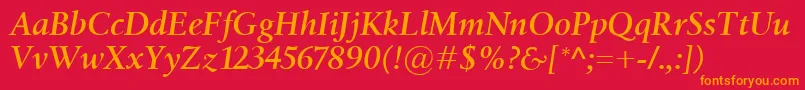 BirkaSemiboldItalic Font – Orange Fonts on Red Background