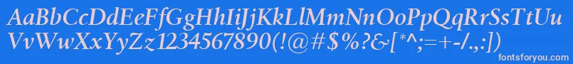 BirkaSemiboldItalic Font – Pink Fonts on Blue Background