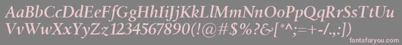 BirkaSemiboldItalic Font – Pink Fonts on Gray Background