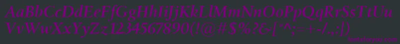 フォントBirkaSemiboldItalic – 黒い背景に紫のフォント