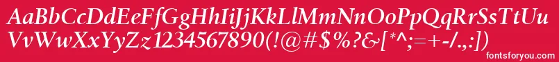 BirkaSemiboldItalic Font – White Fonts on Red Background