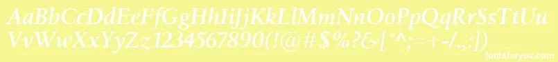 BirkaSemiboldItalic Font – White Fonts on Yellow Background