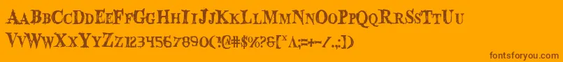 Weitere Informationen zur Bloodcrowc-Schriftart Bloodcrowc-Schriftart – Braune Schriften auf orangefarbenem Hintergrund