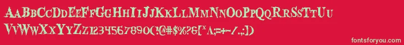 Bloodcrowc Font – Green Fonts on Red Background