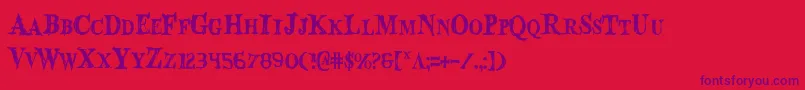 Bloodcrowc Font – Purple Fonts on Red Background