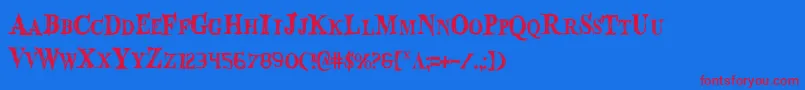 Bloodcrowc Font – Red Fonts on Blue Background