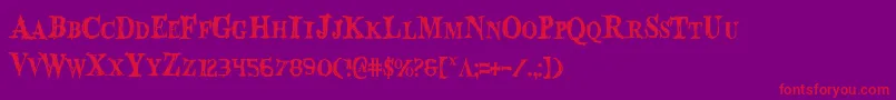 Bloodcrowc-Schriftart – Rote Schriften auf violettem Hintergrund