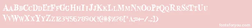 Bloodcrowc-Schriftart – Weiße Schriften auf rosa Hintergrund