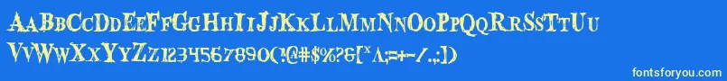 Bloodcrowc Font – Yellow Fonts on Blue Background