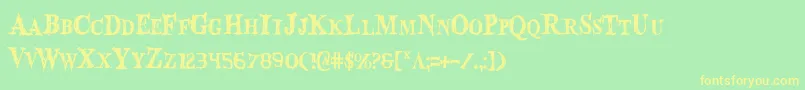 Bloodcrowc Font – Yellow Fonts on Green Background