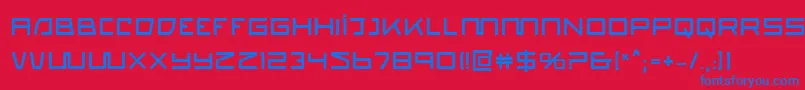 フォントQuasitronBold – 赤い背景に青い文字