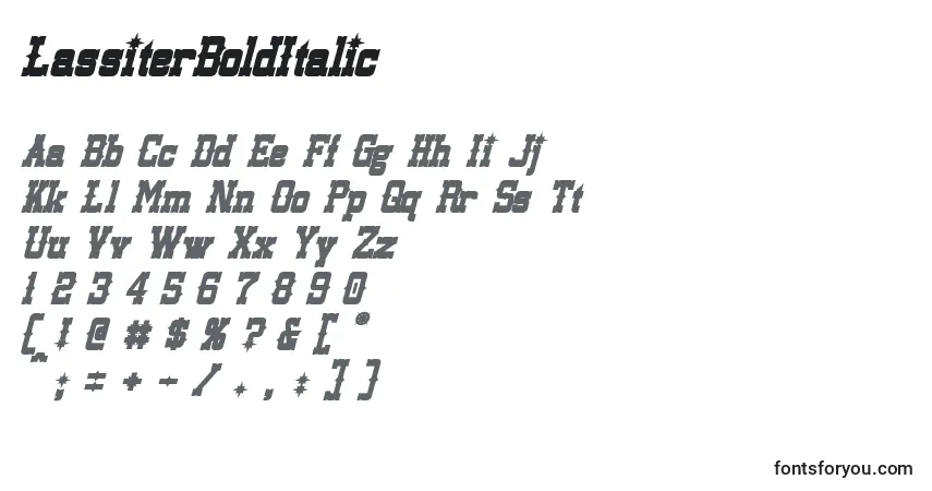 Шрифт LassiterBoldItalic – алфавит, цифры, специальные символы