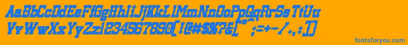 LassiterBoldItalic Font – Blue Fonts on Orange Background