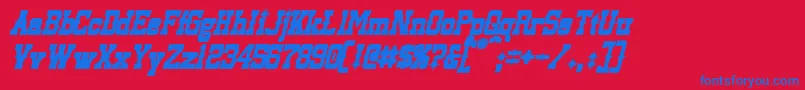 フォントLassiterBoldItalic – 赤い背景に青い文字
