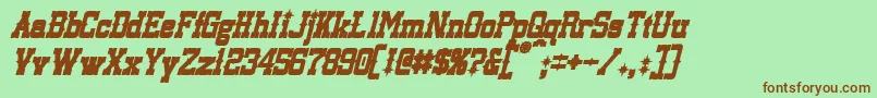 LassiterBoldItalic-fontti – ruskeat fontit vihreällä taustalla